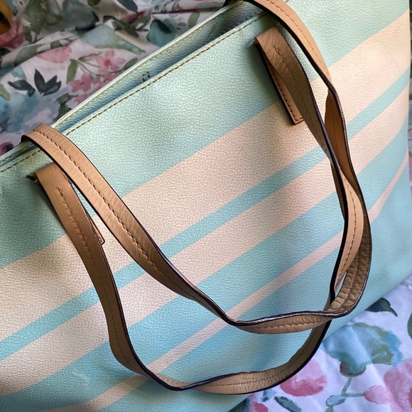 LAST CHANCE BAG‼️ Kate Spade Mint and Beige Striped Tote - Picture 8 of 11